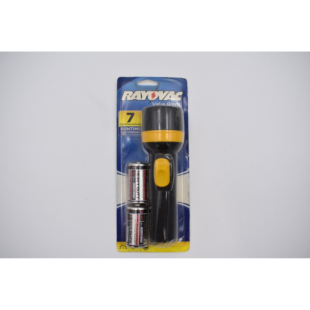 Rayovac Value Bright Flashlight Old Style 9 Lumens 2 D Batteries E2D-BC